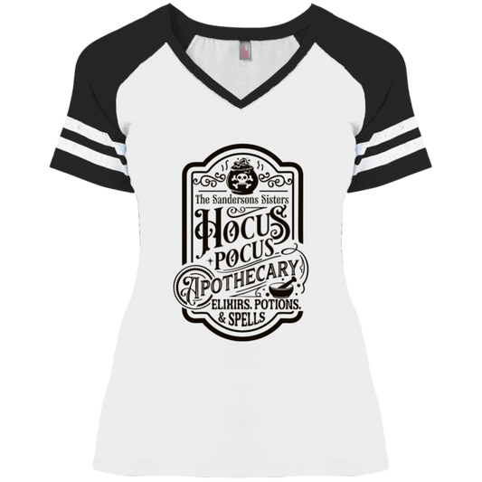 Halloween Hocus Pocus Apothecary Ladies' Game V-Neck T-Shirt